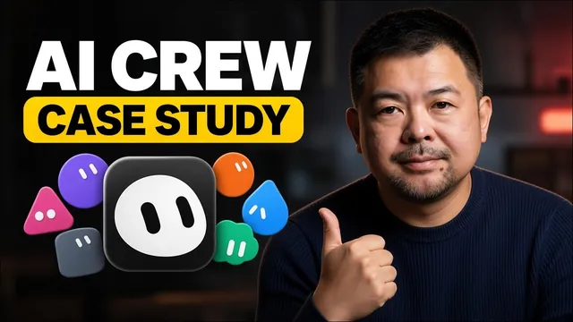 AI Crew Case Study: Coach BK Han giving a thumbs up beside colourful AI bot icons