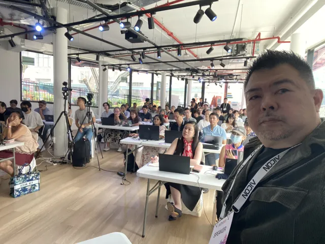 Coach BK Han with a full room of participants on laptops at his AICON 2026 workshop